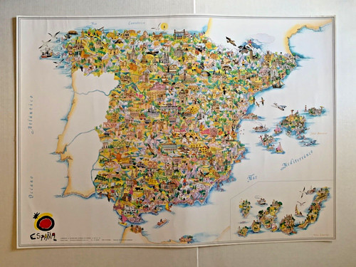 Mappa decorativa spagna - mappa, di
